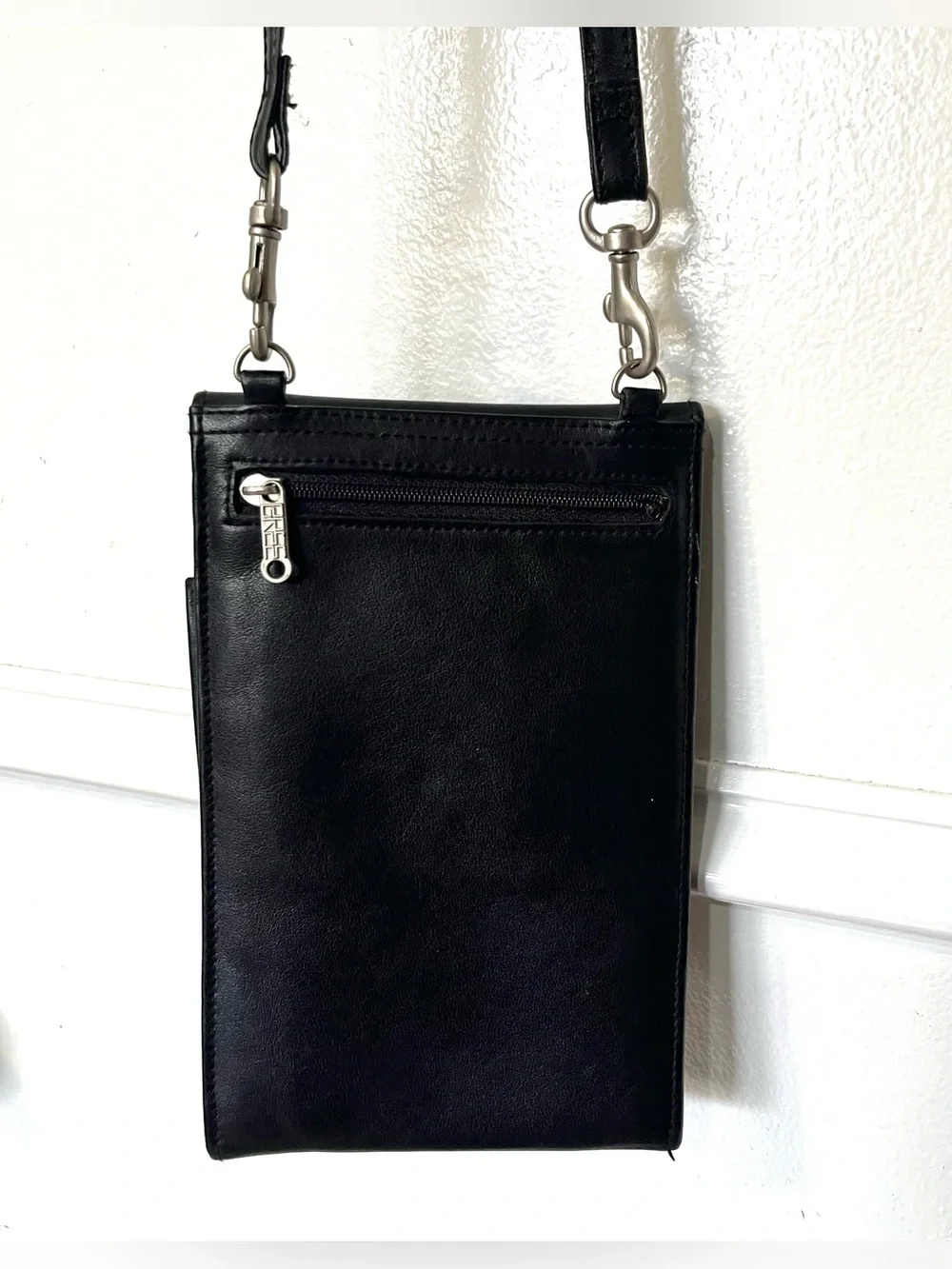 BREE Black Leather Crossbody Wallet Minimalist Luxury Men Travel Designer Bag